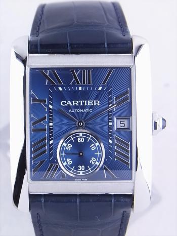 カルティエタンクMC WSTA0010 ブルー文字盤 バックスケルトン