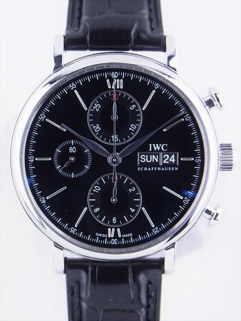 IWCポートフィノ黒文字盤IW391002 ベルト純正 交換済み